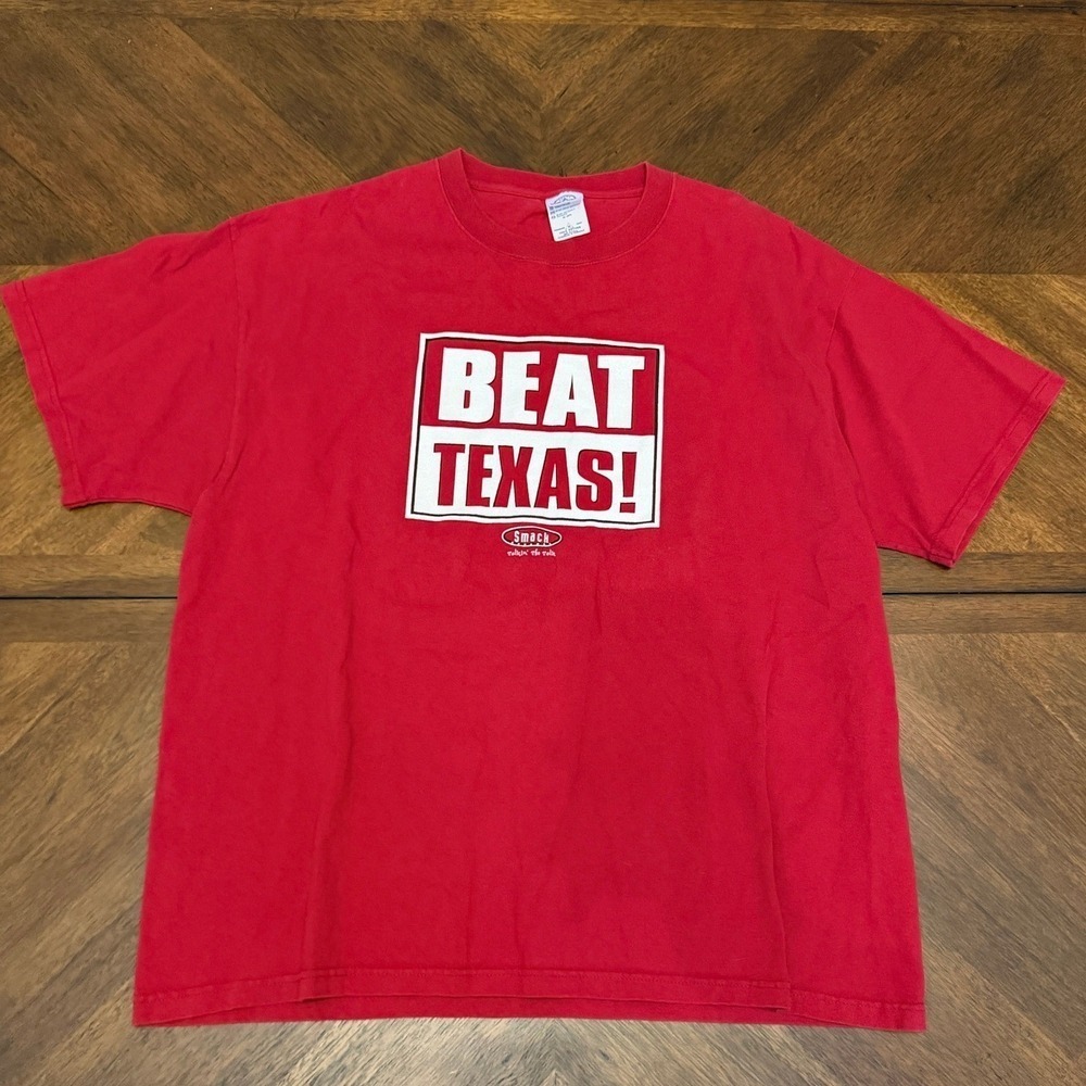 Smack Talkin the Talk Beat Texas Steer Red Graphic T-Shirt Mens XL Delta Cotton